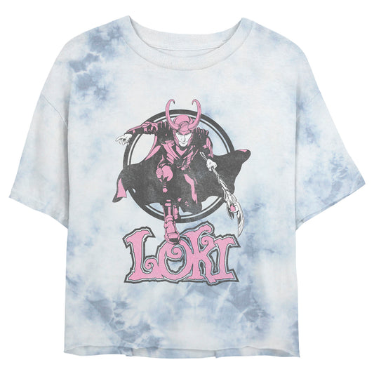 Junior's Marvel Pretty In Pink Bombard Tie-Dye T-Shirt