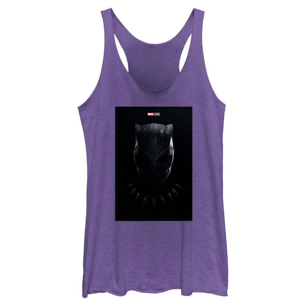 Junior's Marvel Black Panther Wakanda Forever Black Panther Mask Poster Tank Top